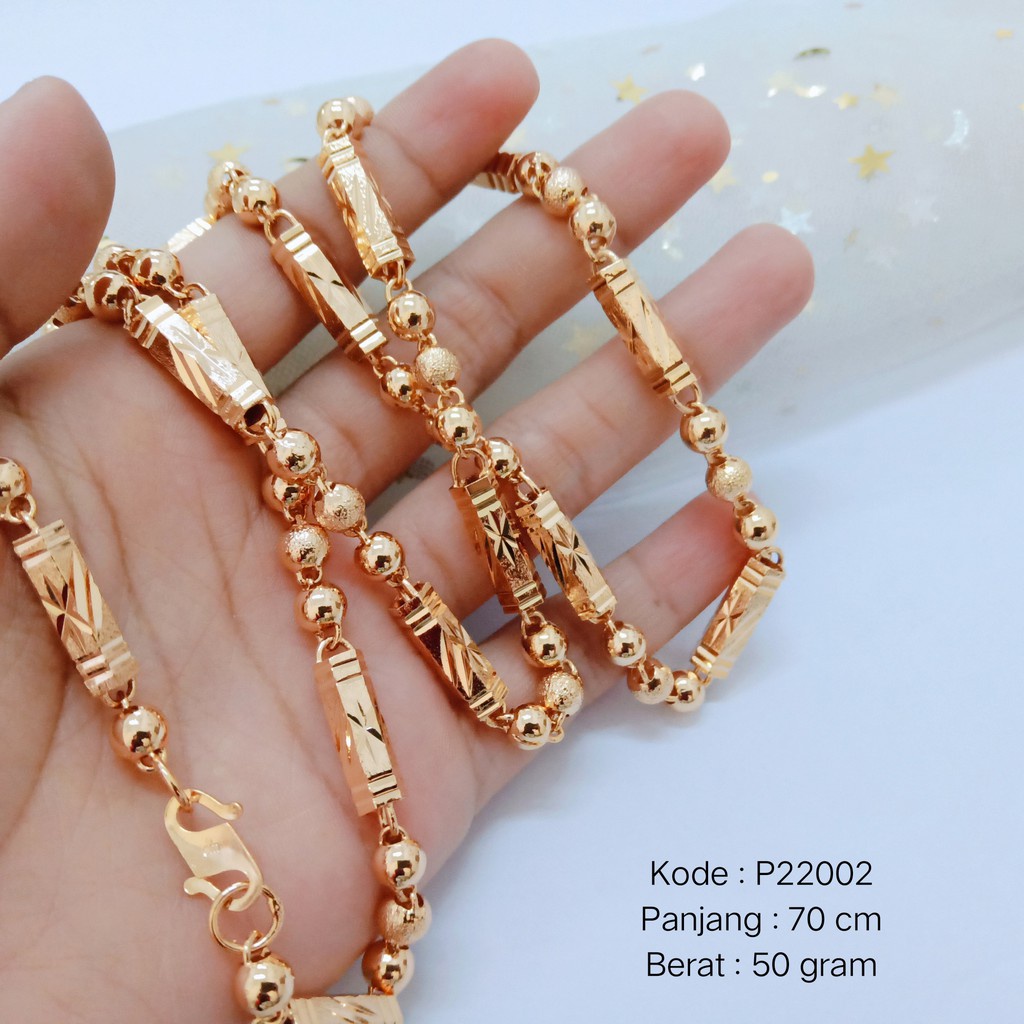 [จัดส่งทันที] P22002 Xuping สร้อยคอท่อขนาดใหญ่สําหรับผู้ใหญ่สแตนเลสศูนย์ Xuping ชุบทอง