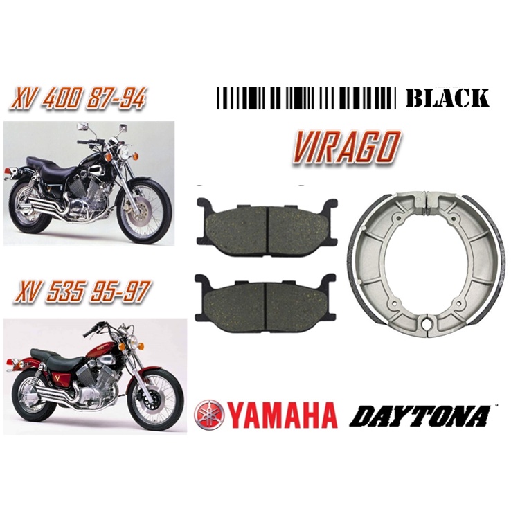 ผ้าเบรคหลัง YAMAHA VIRAGO XV400 VIRAGO XV535 มอเตอร์สีดําคุณภาพดีที่สุด