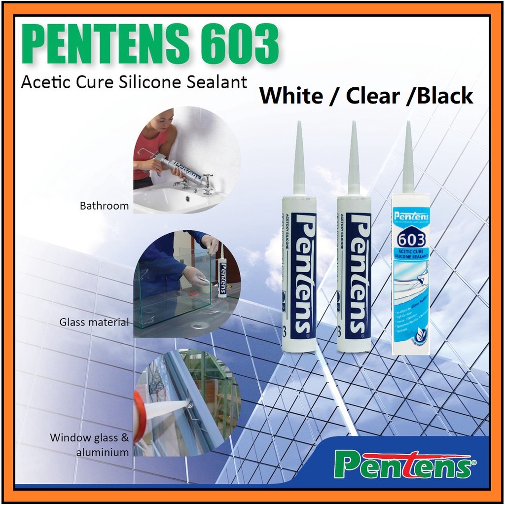 Ylk Pentens Acetic Cure ซิลิโคนซีลแลนท์ 603 ( ขาว/ใส /ดํา )