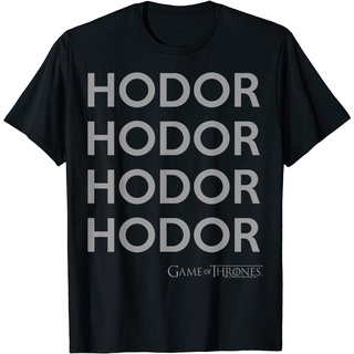 เสื้อยืดสีขาวเสื้อยืด พิมพ์ลาย Game Of Thrones Hodor Text Stack สําหรับผู้ชายS-4XL