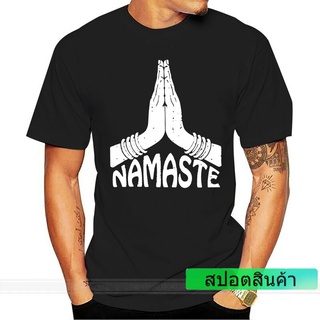 เสื้อยืดลําลอง ผ้าฝ้าย 100% แขนสั้น พิมพ์ลาย Namaste Yogatraining แฟชั่นฤดูร้อน สําหรับออกกําลังกาย