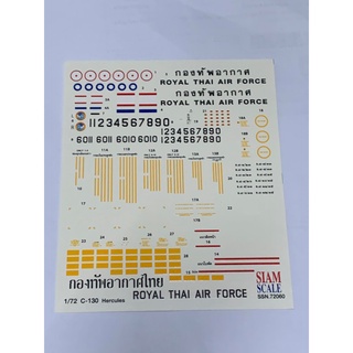 รูปลอก/Decal for  1/72 scale C-130 RTAF/กองทัพอากาศไทย