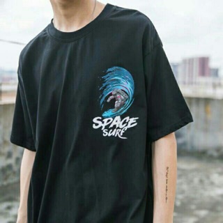 เสื้อยืด Oversize อก 42- 44 นิ้ว SPACE ทรงไหล่ตก