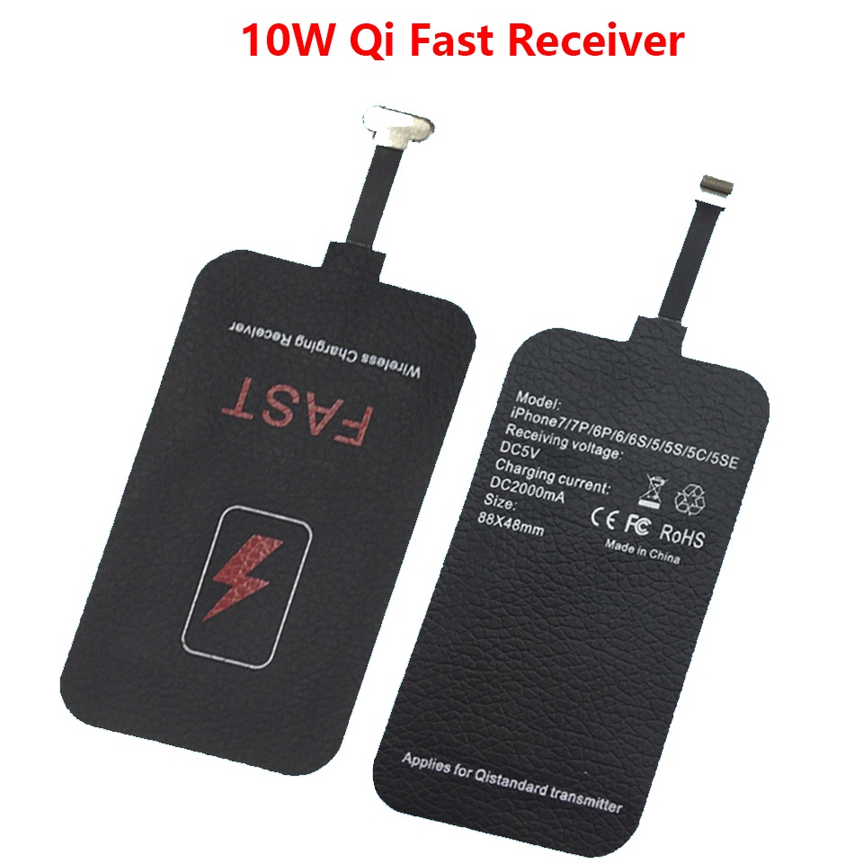 JIEJLD 10W 5V/2A Qi Wireless Charger Receiver ชาร์จโทรศัพท์ Coil USB-C สําหรับ iPhone 4 5 5s 6 6s 7 