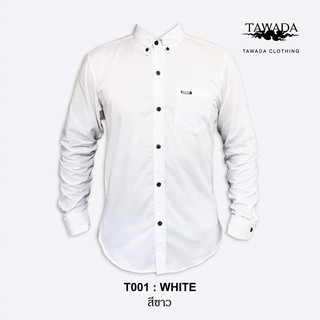 TAWADA T001 เสื้อเชิ้ต สีขาว Oxford Slimfit