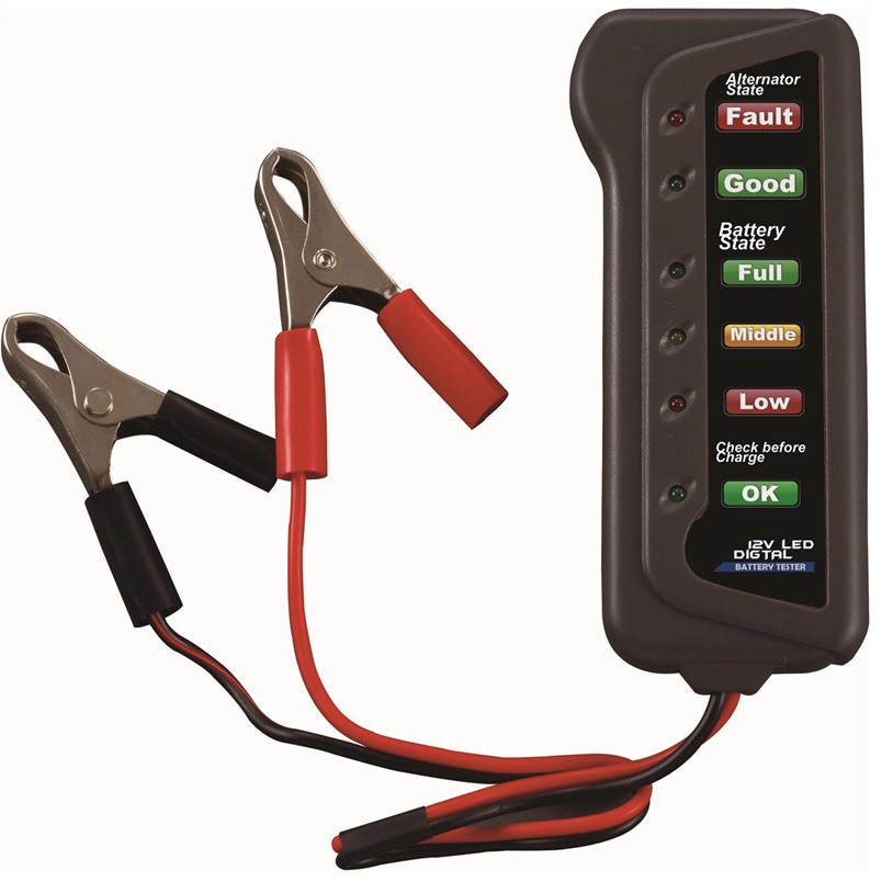 12V Car Battery & Alternator Tester - การชาร์จ (ระบุ LED)