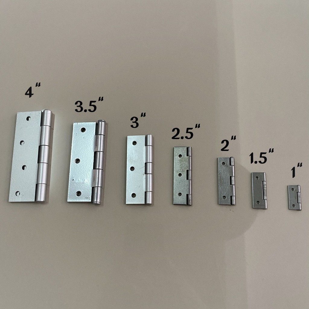 Top store บานพับ บานพับตู้ บานพับประตูหน้าต่าง สีบอนด์เงิน 1นิ้ว-4นิ้ว / ชุด