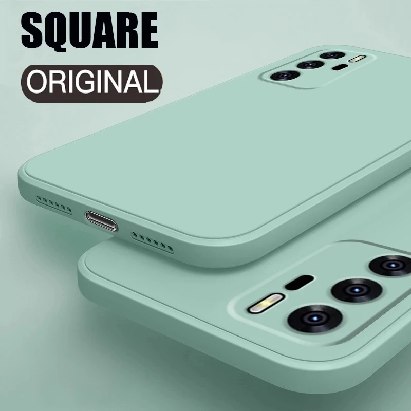 Huawei P20 P30 P40 Pro P30 Lite P10 Plus สี่เหลี่ยม นิ่ม TPU สีลูกกวาด เคสซิลิโคน กันกระแทก ความงาม เคส