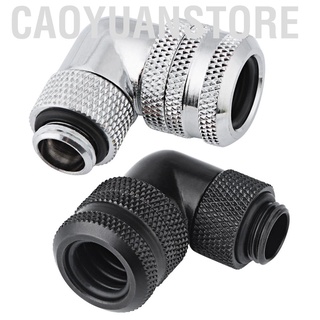 Caoyuanstore PC Water Cooling Two-Touch Fitting G14 Thread 90 Degrees Elbow Connector for 14MM Tube