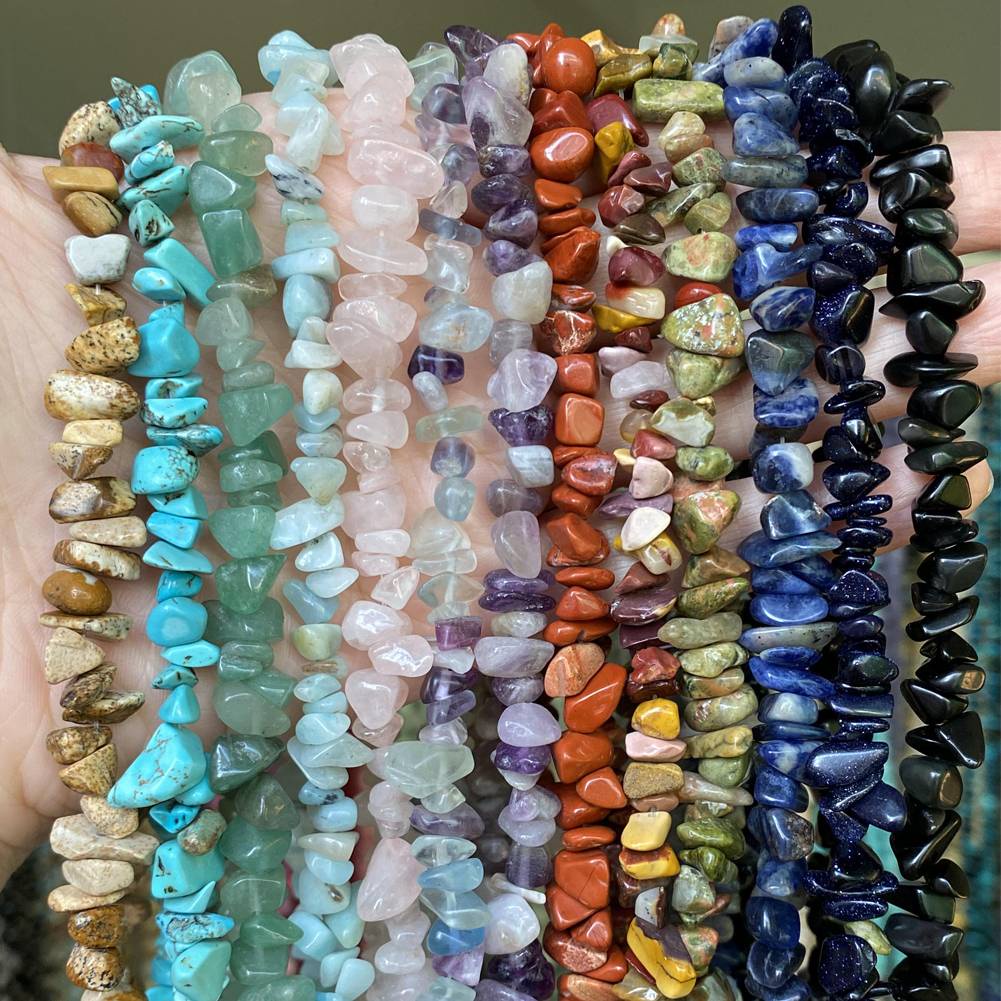 ธรรมชาติไม่สม่ําเสมอควอตซ์หินชิปกรวด Agates ลูกปัดสําหรับเครื่องประดับทํา DIY สร้อยข้อมือสร้อยคอ 5-8 MM 15 นิ้ว