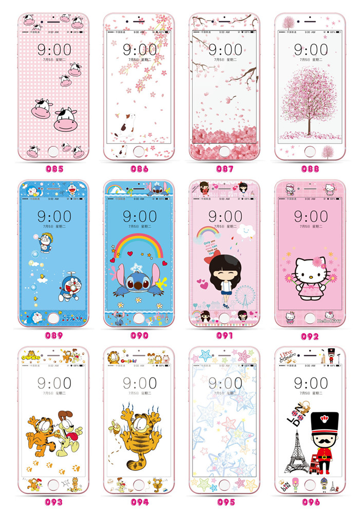iphone6 6s iphone7 plus iphone8 i6 i7 i8 iphone6s iphone 6 7 8 plus ฟิล์มกระจกกันรอยขีดข่วนลายการ์ตูน