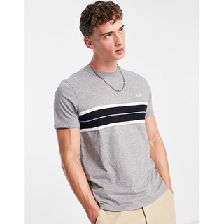 Fred Perry Tramline Panel T-Shirt in Grey