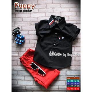 เสื้อเชิ้ตเด็กผู้ชาย Puppy ผ้าใส่สบาย