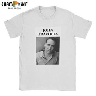 เสื้อยืดแขนสั้นลําลอง คอกลม ผ้าฝ้าย ลาย Nicolas Cage Face สําหรับผู้ชายS-5XL