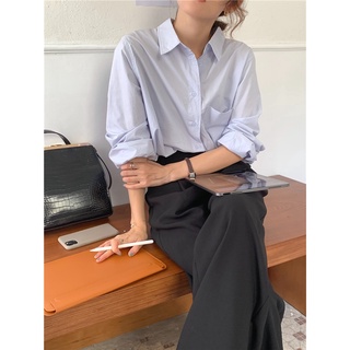 48722 เสื้อเชิ้ตแขนยาว สไตล์เกาหลี สําหรับผู้หญิง