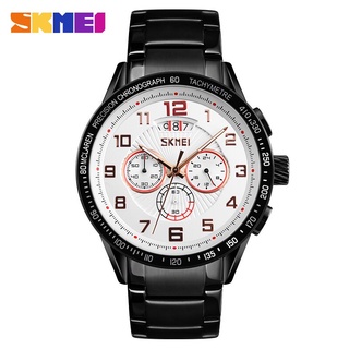 SKMEI Quartz Men Watch Large Dial Calendar Timing Personality Top Luxury Stainless Steel Watches Waterproof Relogio