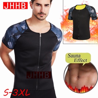 Sauna Suit for Men Hot Sweat Neoprene Body Shaper Sauna Shirt Workout Tummy Fat Burn Corset Training Zipper