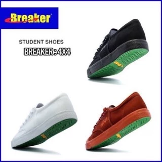 Breaker 4x4 รองเท้าผ้าใบนักเรียน 29-47 สีขาว/สีดำ/สีน้ำตาล