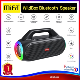 Mifa Wildbox Bluetooth Speaker ลำโพงบลูทูธพกพาสำหรับปาร์ตี้ แบตเตอรี่ในตัว กันน้ำได้ และมีเอฟเฟกต์ไฟ LED รับประกันโดยศูนย์ไทย 1 ปี!