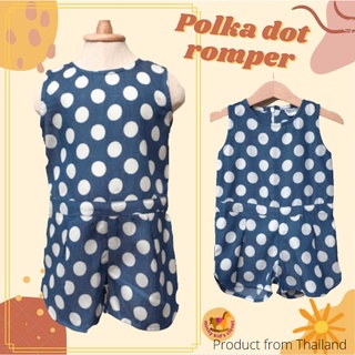 ชุดเดรสเด็กผู้หญิง แนบติดกับกางเกง ผ้าญี่ปุ่น ลาย Polka Dot