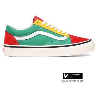 VANS OLD SKOOL 36 DX ANAHEIM FACTORY OG RED OG EMERALD OG YELLOW SNEAKERS สินค้ามีประกันแท้