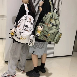 ⚡️แถมพวกกุญแจตุ๊กตา ⚡️ความจุสูงกระเป๋าเป้ผู้ชาย Backpack กระเป๋าเป้แฟชั่น ใหม่ ทรงเรียบ จุของได้เยอะ ระบายอากาศดี กันน้ำ