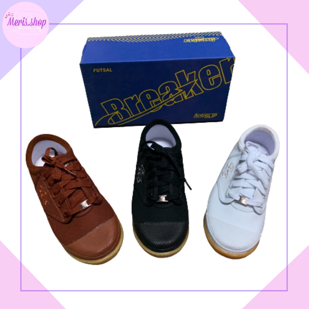 meris.shop🔸รองเท้าผ้าใบนักเรียน Breaker Futsal BK4( เบรกเกอร์ฟุตซอล)ผ้าใบใส่ทำงาน น้ำหนักเบา ใส่สบาย