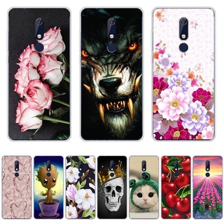 เคสโทรศัพท์ซิลิโคน แบบนิ่ม ลายดอกไม้ และสัตว์ กันกระแทก สําหรับ Nokia 5.1 5.1 plus 6.1 6.1plus A8