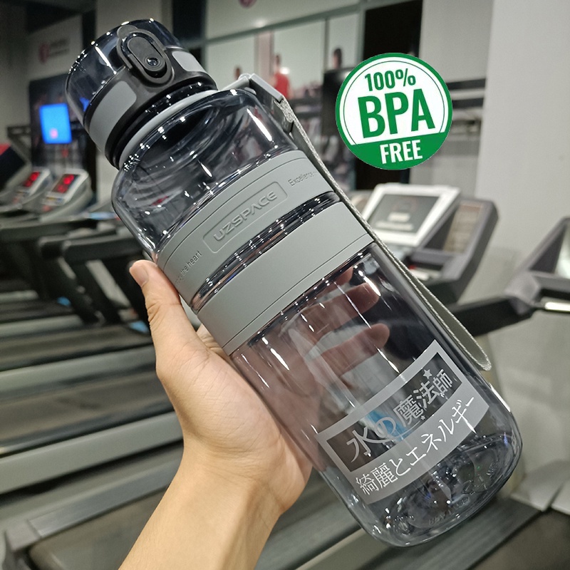 Ready Stock UZSPACE ขวดสปอร์ตความจุขนาดใหญ่ 350ML/500ML/600ML/1000ML/1500ML/2000ML BPA free รับน้ําหนักได้ 100℃ น้ําร้อน ขวดนักเรียนแบบพกพา