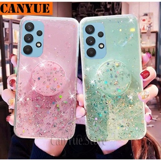 Samsung Galaxy A01 Core A11 A21 A21S A31 A41 A51 A71 M52 (4G) (5G) / A 11 21 31 51 Bling Glitter Case Sequins Silicone Cover Luxury Foil Powder Soft Shell Flexible Shine Casing + Popsocket Ring Holder Kickstand POP Socket