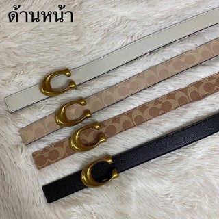 เข็ดขัด Coach มาแล้วจ้า ใส่สลับได้ 2 ด้าน หัวอะไหล่ทองแอนทีคหรูหราตามแบบฉบับ