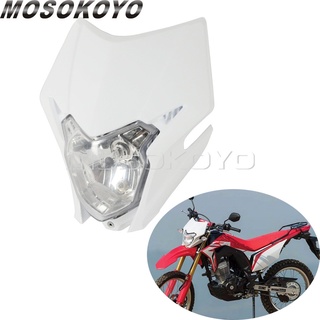 MD-สีขาว E Nduro MX จักรยานสกปรกไฟหน้าวิบากไฟหน้าสำหรับฮอนด้า CRF 150L 150R CR 125R CRF 250R 250X 450R 450X 2018ST