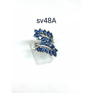 sv48Aแหวนเงินแท้ใบมะกอกไพลิน