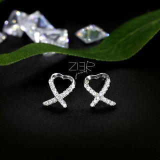 ต่างหูเงินแท้ 925 ประดับพลอยCZ Earring Silver 925 With Cubic Zirconia-(E27180230)