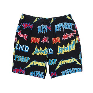 SLUM LTD - RIPNDIP Rock &amp; Nerm Swim Shorts Black