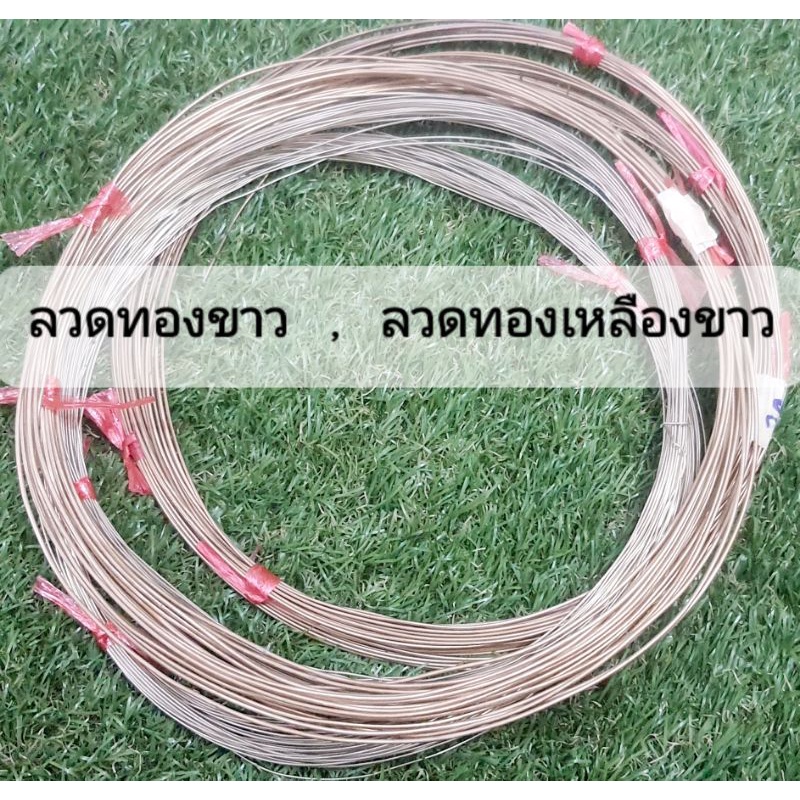 100 กรัม : ลวดทองขาว เส้นกลม ลวดทองเหลืองขาว ลวดแปะตั๊ง