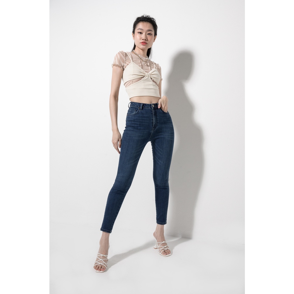 กางเกงยีนส์รุ่น LDB9109 กางเกงยีนส์ skinny สีเข้ม