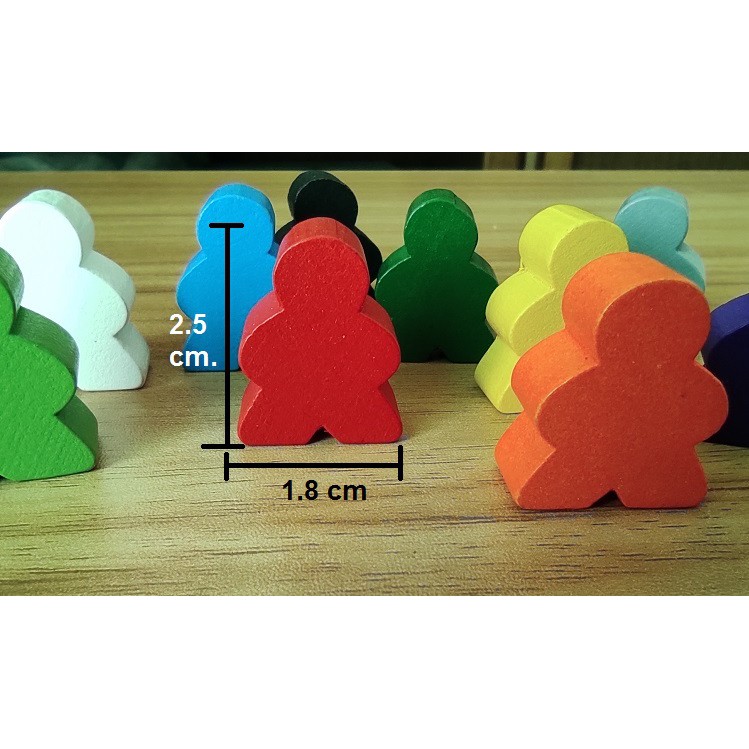 Meeple รูปคนหัวกลม ขนาด 2.5 X 2 ซม. ( ราคาต่อชิ้น)