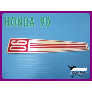 HONDA 90 FRONT SHIELD "ALUMINIUM" PLATE LOGO "RED" (3.5x13cm)  // เพลทบังลมหน้า อลูมิเนียม พร้อม โลโก้สีแดง