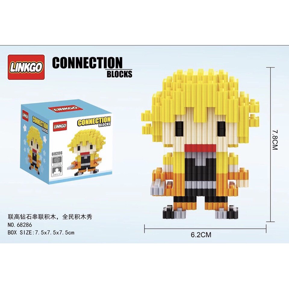 ชุดตัวต่อ เลโก้นาโน Block เลโก้จิ๋ว Linkgo68286 ชุดนักดาบไยบะ เซนอิทซึ จำนวน 227 ชิ้น : เรโก้ ของเล่