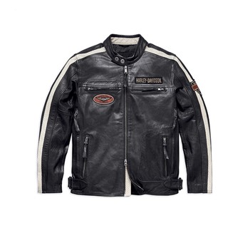 เสื้อหนัง Harley-Davidson แท้ Mens Command Leather Jacket, Black ส่งจากอเมริกา