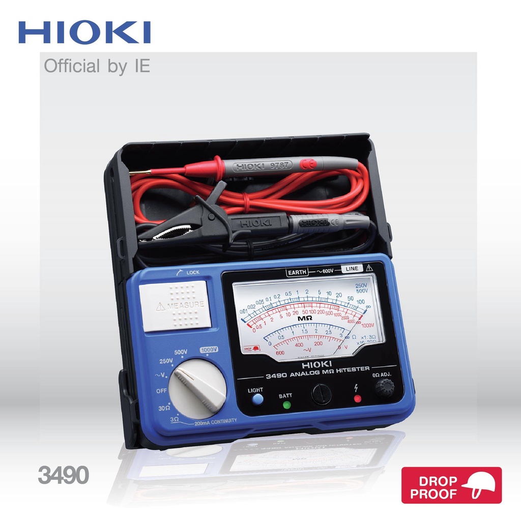 HIOKI 3490 เมกะโอห์มมิเตอร์ (Insulation Tester) ทดสอบค่าความต้านทานฉนวน วัดฉนวนได้สูงสุด 400 MΩ