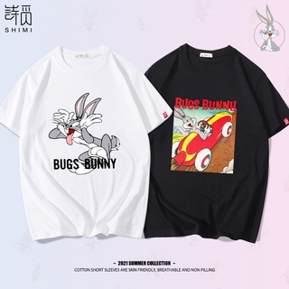 ขายดี!Disney เสื้อยืดแขนสั้น ผ้าฝ้ายแท้ พิมพ์ลายการ์ตูนกระต่ายดิสนีย์ สไตล์ฮาราจูกุS-5XL