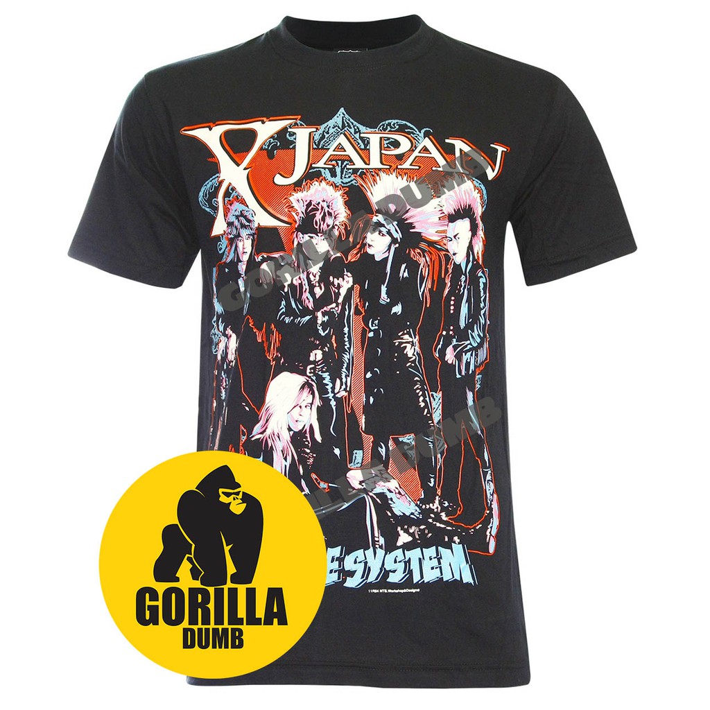 Gorilladumb เสื้อยืดลายวงดนตรี X Japan Japanese Heavy Metal สีดำ