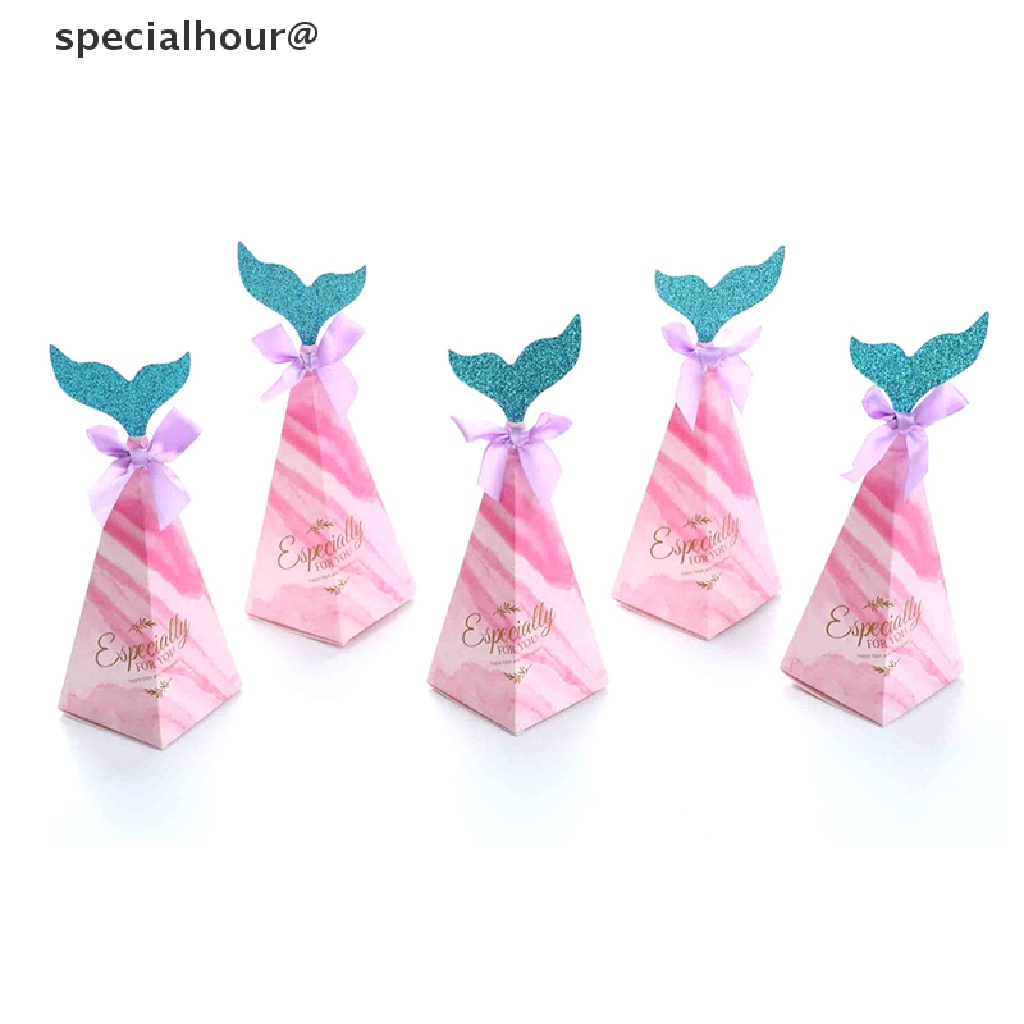 specialhour 10Pcs Mermaid Tail Paper Candy Box Gift Bags Popcorn Boxes ...