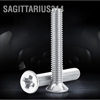 Sagittarius314 สกรูหัวแบน สเตนเลส M3 Ss304 9 แบบ 100 ชิ้น ต่อถุง