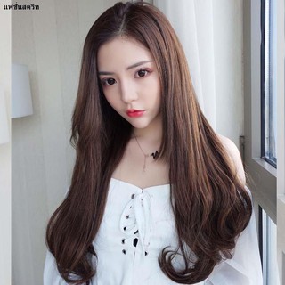 ชิ้นส่วนวิกผมหญิงผมยาวตรงหมวกคลุมศีรษะครึ่งตัวรูปตัวยูทรงผมหัวเข็มขัดด้านในแบบไมโครวอลลุ่มผมยาวปานกลางสไตล์เกาหลีส่วนขย