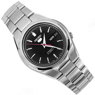 SEIKO 5 Automatic รุ่น SNK607K1 นาฬิกาผู้ชาย สายสแตนเลส หน้าปัดดำ  - มั่นใจ ของแท้ 100% ประกันศูนย์ไซโก้ไทย 1 ปีเต็ม