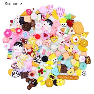 (Risingmp) โดนัทขนมปังเค้ก ขนาดเล็ก น่ารัก สําหรับตกแต่งบ้านตุ๊กตา 10 ชิ้น