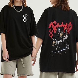 เสื้อผ้าผชเสื้อยืด พิมพ์ลายมังงะ Berserk สไตล์ญี่ปุ่น สําหรับผู้ชาย#39; s เสื้อยืดคอกลม แขนสั้น ผ้าฝ้าย 100% พิมพ์ลายอนิ